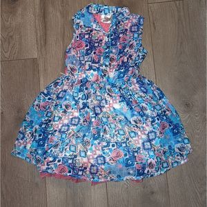 Girl's floral button up dress